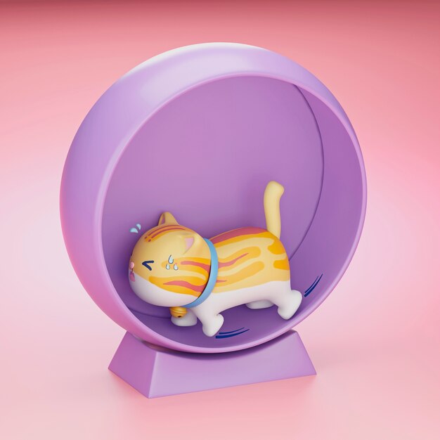 愛らしいペットの猫の 3 d ビュー