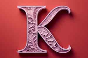 Free photo 3d view of the alphabet letter k