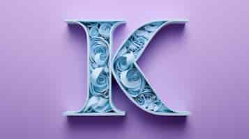 Free photo 3d view of the alphabet letter k