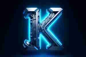 Free photo 3d view of the alphabet letter k