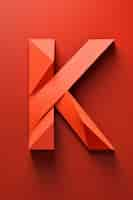 Free photo 3d view of the alphabet letter k