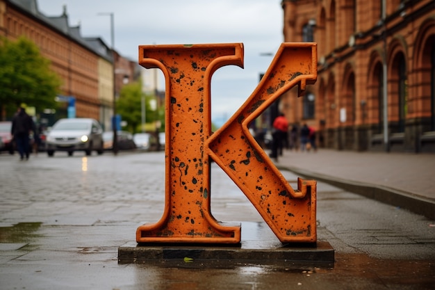 Free photo 3d view of the alphabet letter k