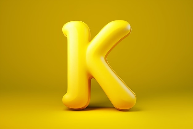 Foto gratuita vista 3d della lettera k dell'alfabeto