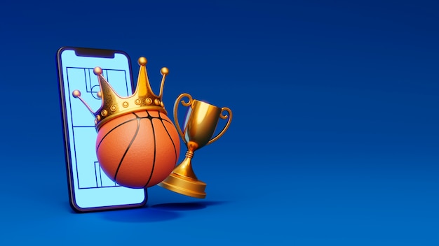 Free photo 3d view of basketball essentials