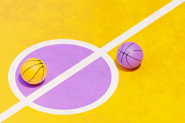 Free photo 3d view of basketball essentials