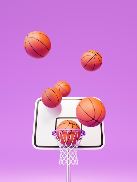 3d view of basketball essentials