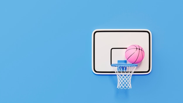 Foto gratuita vista 3d degli elementi essenziali del basket