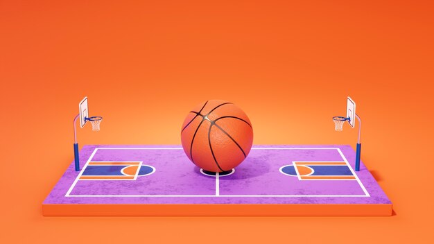 3d view of basketball essentials