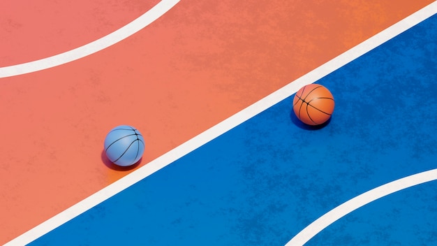 Foto gratuita vista 3d degli elementi essenziali del basket