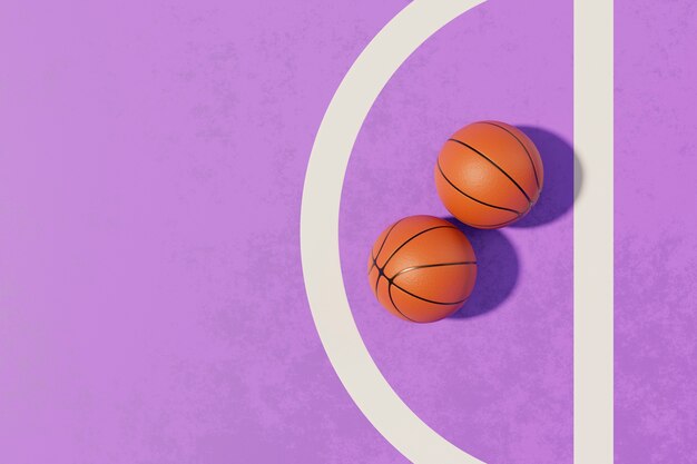 Free photo 3d view of basketball essentials