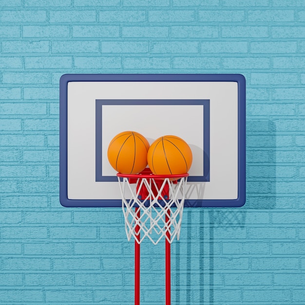 Free photo 3d view of basketball essentials