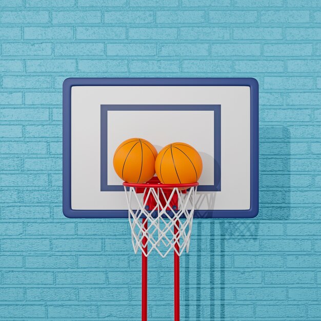 3d view of basketball essentials