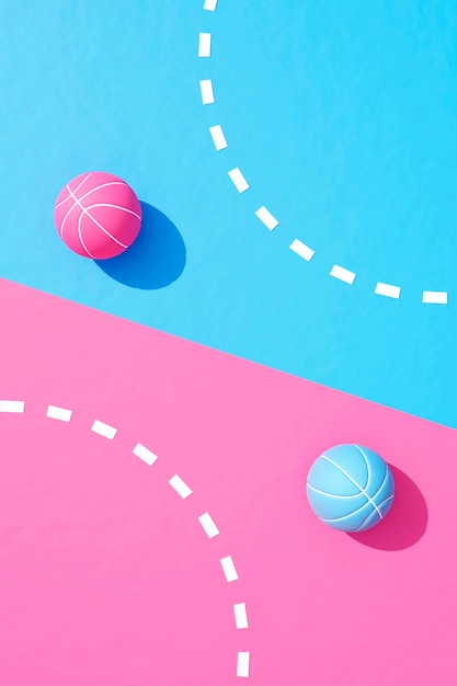3D-вид баскетбольных предметов первой необходимости