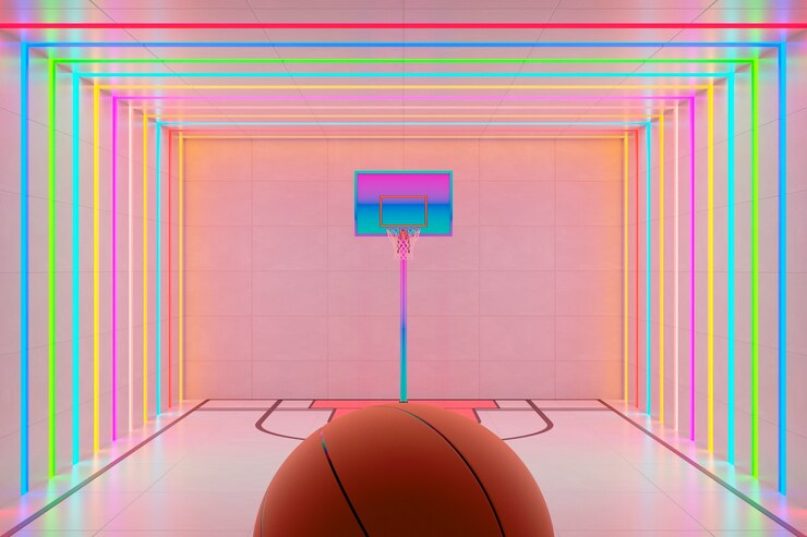 मुफ़्त फोटो 3d view of basketball essentials