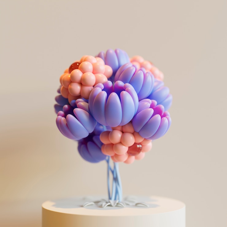 Free Photo 3d view of blooming flowers