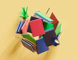 Free photo 3d view of books