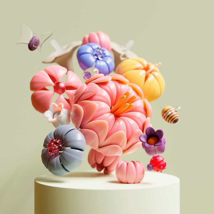 Free Photo 3d view of flower blooming