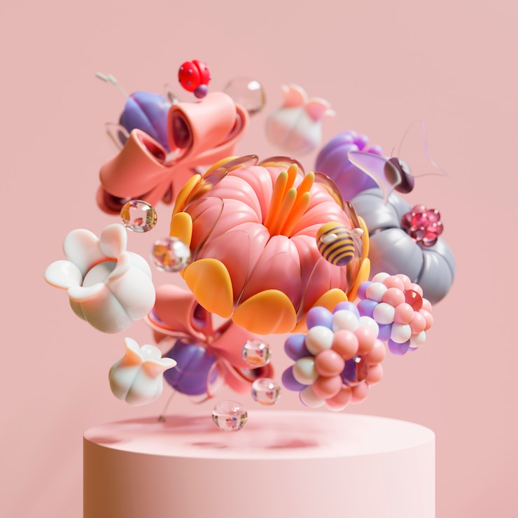 無料Photo 咲く花の 3 d ビュー