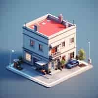 Free photo 3d view of house model