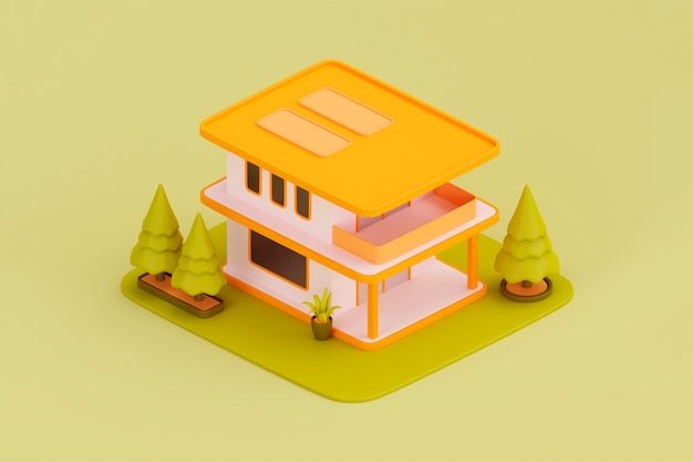 Free photo 3d view of house