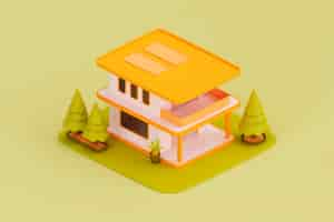 Free photo 3d view of house