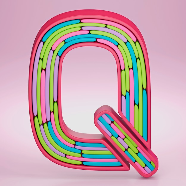 Free photo 3d view of letters of the alphabet