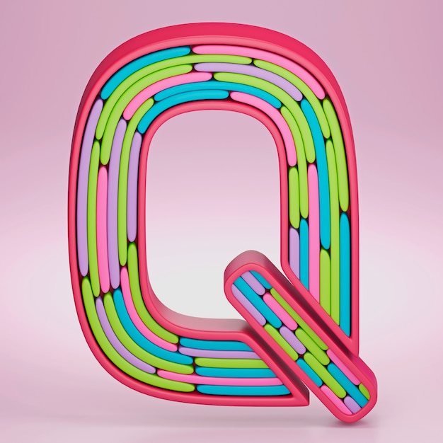 3d view of letters of the alphabet