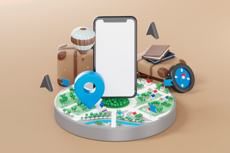Free Photo 3d view of map