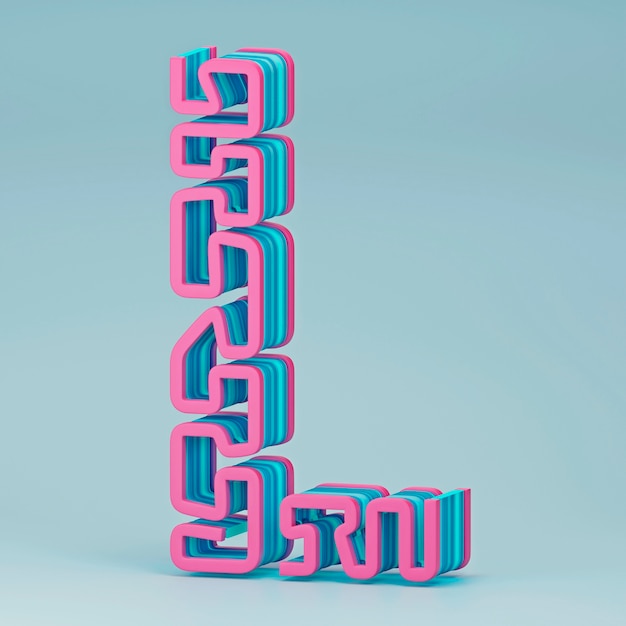 Бесплатное фото 3d вид букв алфавита