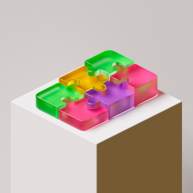 무료 사진 퍼즐 조각의 3d 보기