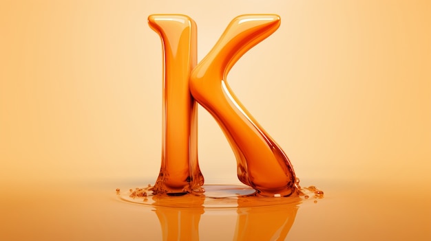 Бесплатное фото 3d вид буквы алфавита k