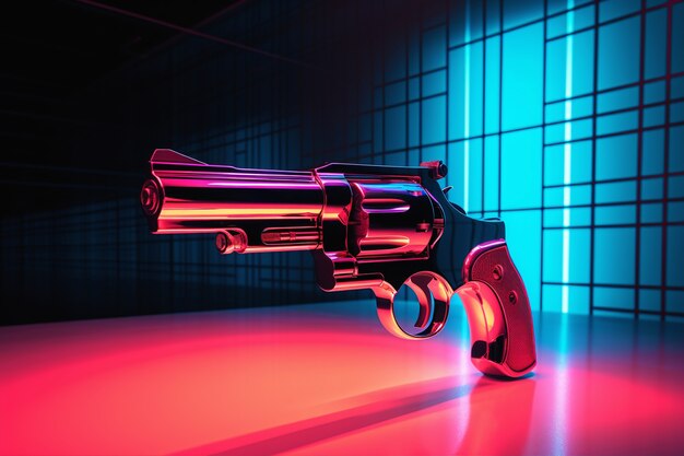 3d view of powerful gun