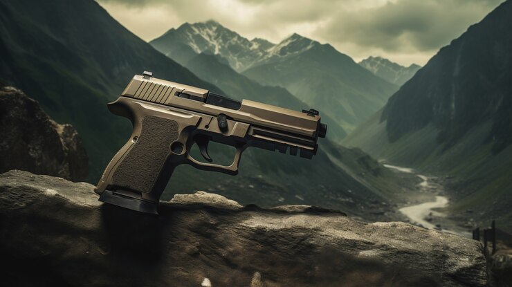 Free Photo 3d view of powerful gun