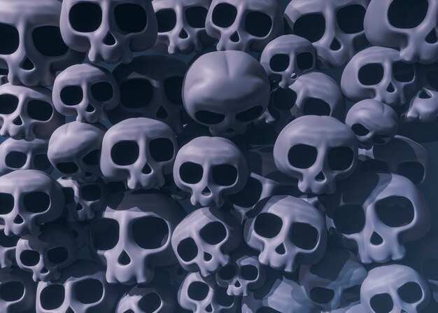 Free photo 3d view of skulls