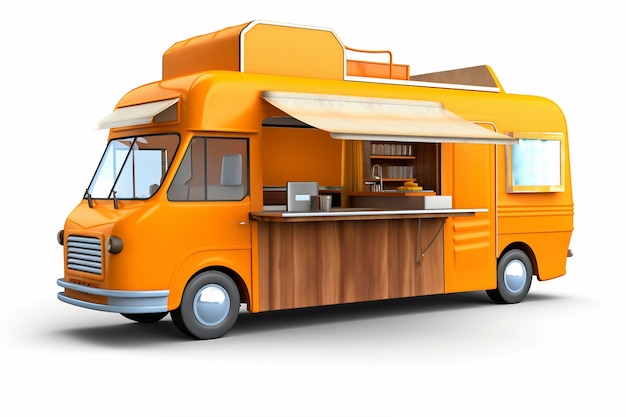 Free photo 3d view of street food car