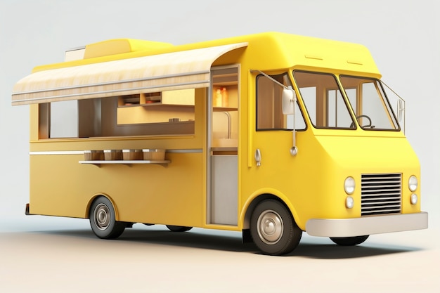 Free photo 3d view of street food car