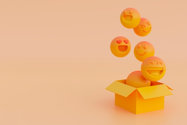 Free photo 3d view of yellow emoji