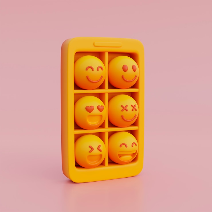 Бесплатный Фотография 3d вид желтых смайликов