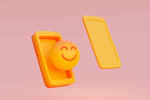 Foto gratuita vista 3d di emoji giallo