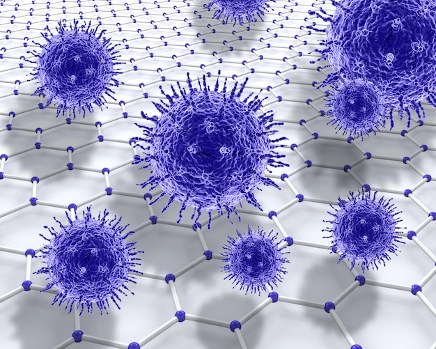 분자 벌집에 3D 바이러스 세포