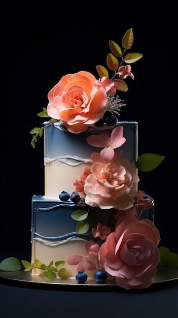 Free photo 3d wedding cake design