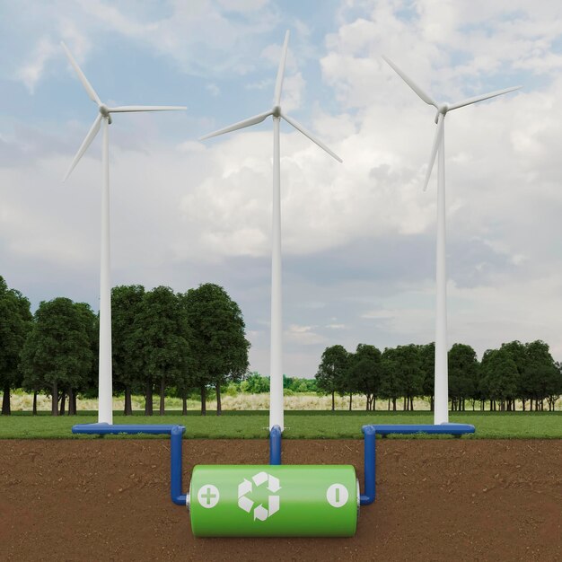 エネルギーを節約するための3D風車プロジェクト
