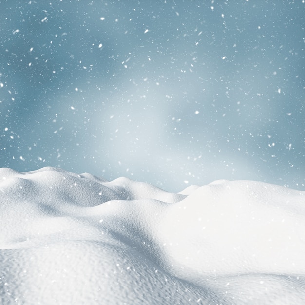 Бесплатное фото 3d зимний снежный пейзаж