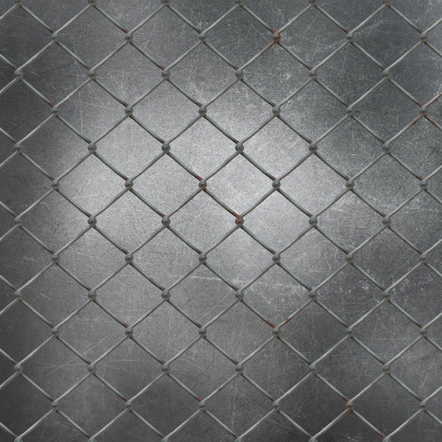 3D wire mesh on grunge metal background