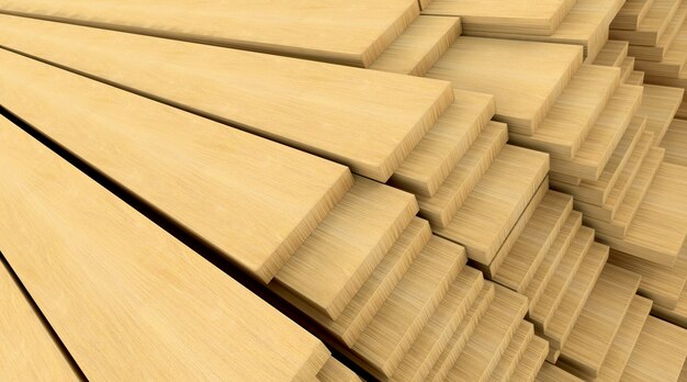 3d wood planks