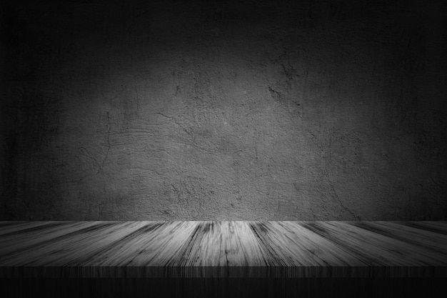 Free photo 3d wooden table looking out to a grunge wall