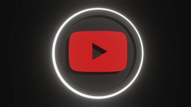 Premium Photo 3d Youtube Neon Icon On The Neon Shadow Wall