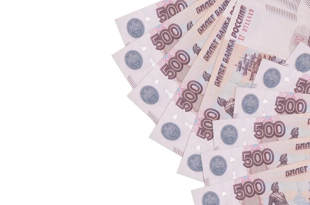 青色の背景に1 00ロシアルーブルの紙幣 プレミアム写真