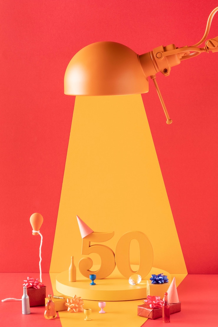 Free Photo 50th birthday arrangement with festive decorations