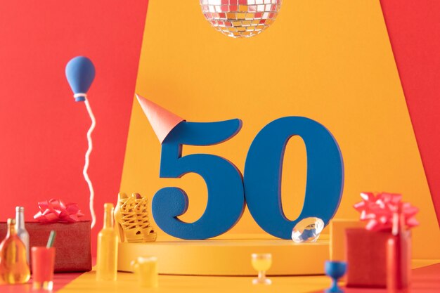 축제 장식으로 50 번째 생일 준비